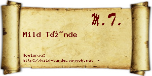 Mild Tünde névjegykártya
